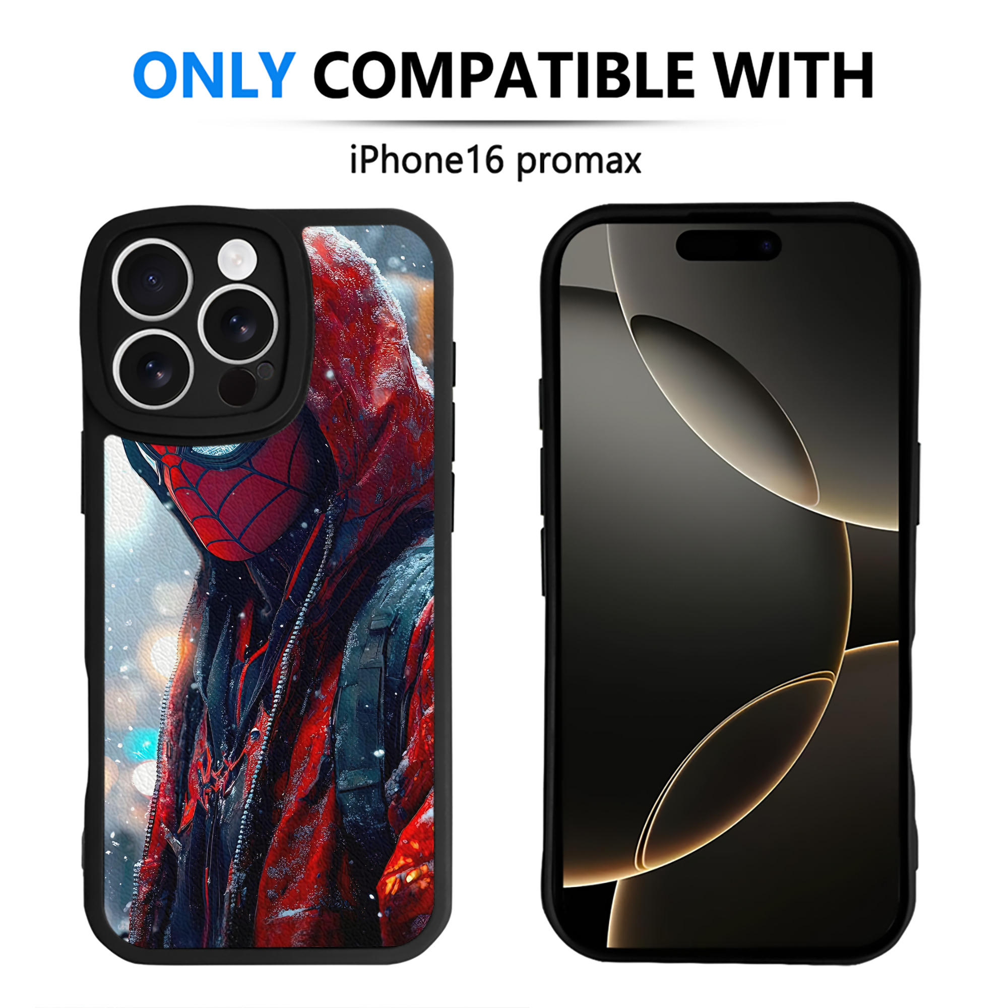 （画像用） Spider Man スパイダーマン 【iPhone 16シリーズ対応】シリコンスマホケース（レザー調） 材質：シリコン